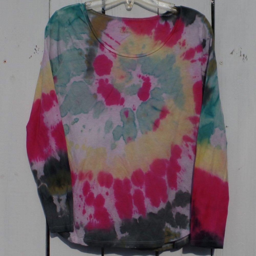 Ann Taylor Tie Dye Shirt Women's Large Long Sleeve - Picture 6 of 7